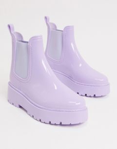 Лавандовые непромокаемые ботинки челси на массивной подошве ASOS DESIGN-Фиолетовый