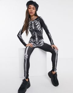 Комбинезон на Хэллоуин с принтом скелета Kikiriki-Мульти