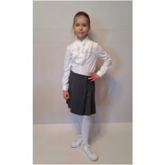 Школьная юбка РУСЬ, размер 122-30, серый