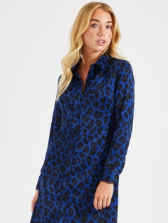 Леопардовое рубашка-платье