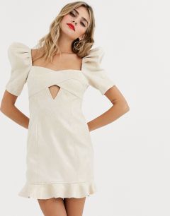 Платье мини с объемными рукавами Skylar Rose-Золотистый