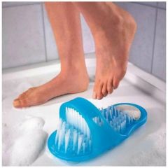 Массажный тапок щетка/тапочек для мытья ног пилинга ступней. Универсальный размер для взрослых детей с пемзой для очищения пяток на присоске. Loloki