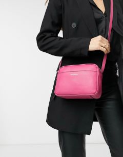 Розовая кожаная сумка-кошелек Paul Costelloe-Розовый