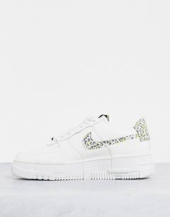 Белые кроссовки с леопардовым принтом Nike Air Force 1 Pixel-Белый