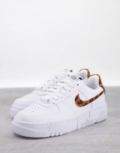 Белые кроссовки со вставками с леопардовым принтом Nike Air Force 1 Pixel-Многоцветный