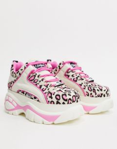 Бело-розовые кроссовки с леопардовым принтом Buffalo-Мульти