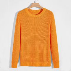 Мужской неоновый оранжевый вязаный свитер