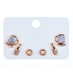 Серьги пусеты XUPING JEWELRY, фианит, золотой