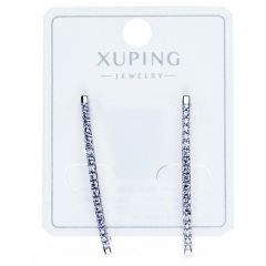 Серьги пусеты XUPING JEWELRY, фианит, серебряный