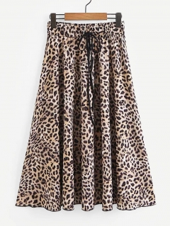 Леопардовая юбка с басоном эластичным