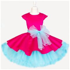 Платье Laura, размер 140, голубой, розовый