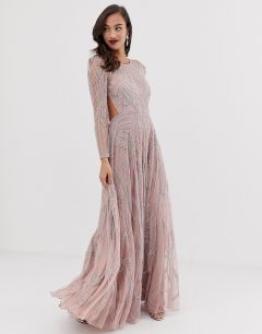 Платье макси с отделкой камнями ASOS EDITION-Розовый