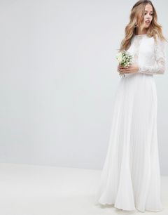 Свадебное платье с кружевом и плиссировкой ASOS EDITION-Кремовый