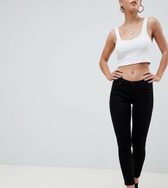 Черные облегающие джинсы с заниженной талией ASOS DESIGN Petite Whitby-Черный цвет