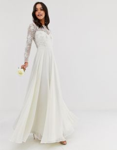 Свадебное платье с вышивкой и отделкой бусинами ASOS EDITION-Белый
