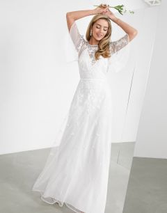 Свадебное платье с цветочной вышивкой ASOS EDITION-Белый
