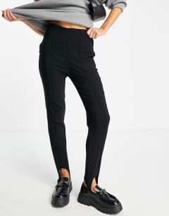 Черные брюки со штрипками Topshop-Черный цвет