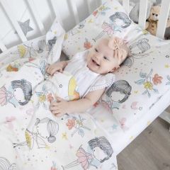 Постельное белье в кроватку для новорожденного поплин 