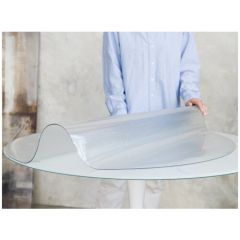 Круглая рифленая скатерть (гибкое/мягкое стекло) CrystalDesk. Толщина 2 мм. ПВХ скатерть. 120х120 см. Рифленая. На круглый стол.