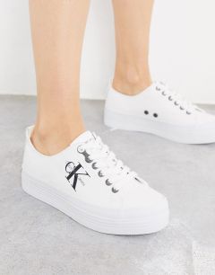 Белые кроссовки на платформе с логотипом Calvin Klein-Белый