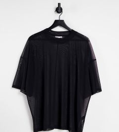 Эксклюзивная черная oversized-футболка из сетки ASOS DESIGN Curve-Черный