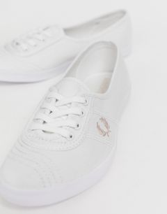 Розовые саржевые кроссовки с логотипом Fred Perry Aubrey-Белый