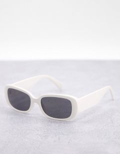 Светлые солнцезащитные очки в прямоугольной оправе Weekday Run-Белый