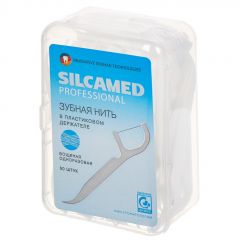 Зубная нить Silcamed, 50 шт, одноразовый в пластиковом держателе, 800011