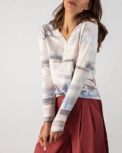 Пуловер, р. 54, цвет джинсовый/жемчужно-розовый