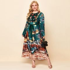 Платье размера плюс с цветочной вышивкой и принтом бабочки