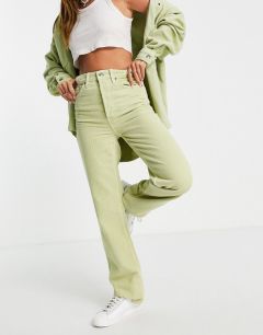 Нежно-зеленые джинсы из вельвета (от комплекта) Topshop Kort-Зеленый цвет