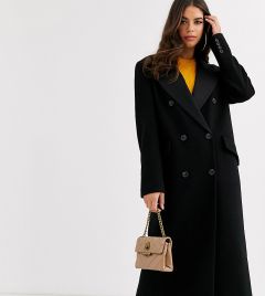 Черное пальто макси ASOS DESIGN Tall-Черный