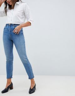 Светлые выбеленные джинсы в винтажном стиле с завышенной талией ASOS DESIGN-Синий