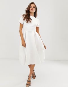 Платье миди с открытой спиной ASOS DESIGN-Белый