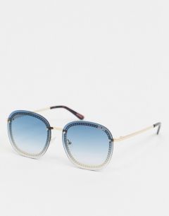Круглые солнцезащитные очки Quay Australia-Голубой