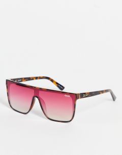 Женские солнцезащитные очки в розовой оправе с плоским верхом Quay Nightfall-Розовый цвет