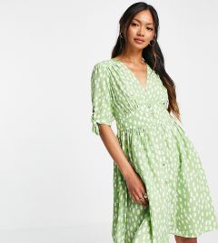 Эксклюзивное чайное платье мини зеленого цвета в горошек Vero Moda-Зеленый цвет