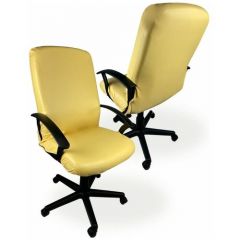 Чехол на мебель для компьютерного кресла гелеос 502Л, размер L, кожа, светло-желтый