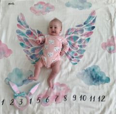 Пеленка MamSis для фото Розовые крылья 120х120 см