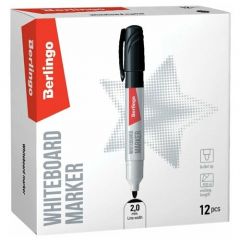 Berlingo Набор маркеров для белых досок Uniline WB200, 2 мм, черный, 12 шт.