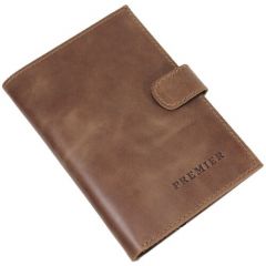 Бумажник Premier, фактура гладкая, коричневый