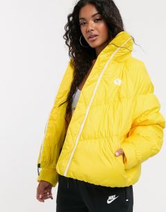Желтая дутая куртка с высоким воротом Nike-Желтый