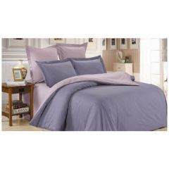 Комплект постельного белья Valtery LS-35, 2-спальное, сатин, пудровый/серый