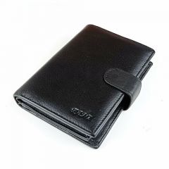 Бумажник Fani F02-302B, фактура зернистая, черный