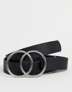 Ремень для джинсов с двумя кольцами ASOS DESIGN-Черный цвет