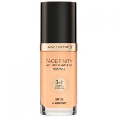 Max Factor Тональная эмульсия Facefinity All Day Flawless 3-in-1, SPF 20, 30 мл, оттенок: 44 Warm Ivory